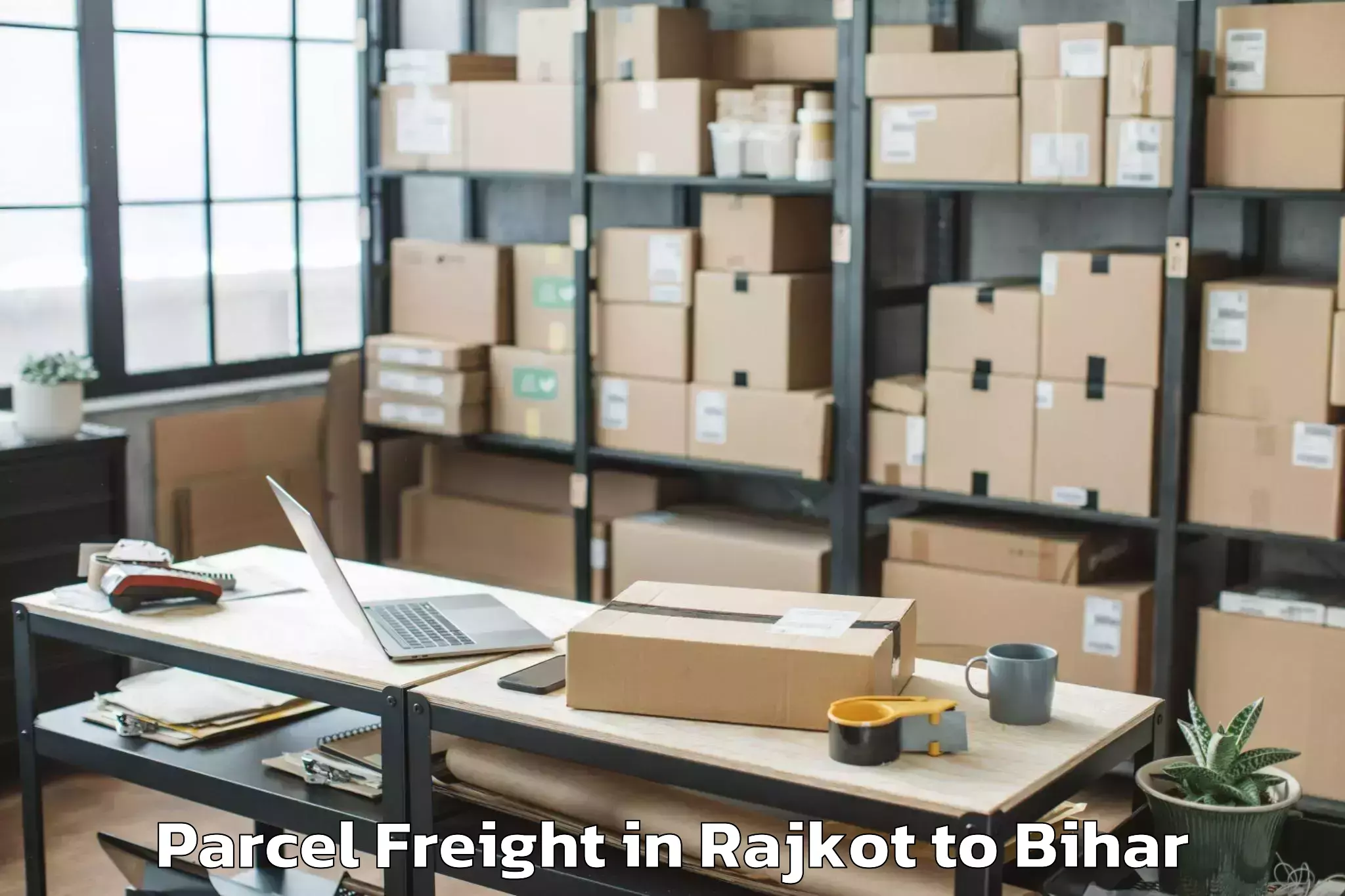 Leading Rajkot to Laukaha Parcel Freight Provider